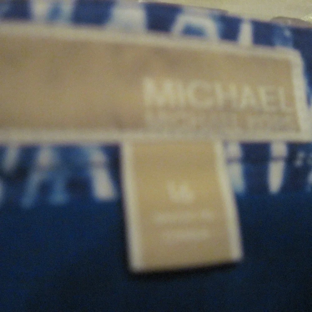 NWT MICHAEL MICHAEL KORS Blue White Abstract Cotton Blend Skirt Size 16